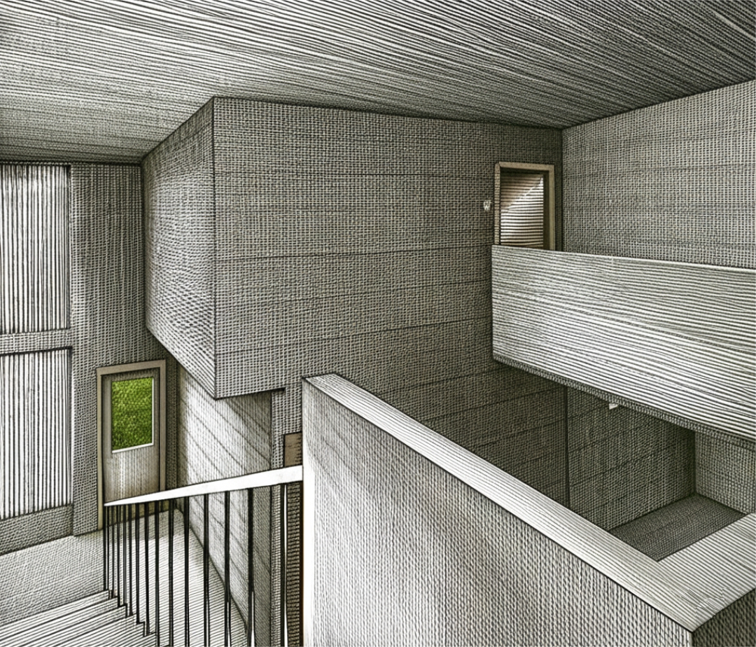 Render de la estancia del Proyecto Casa del Árbol