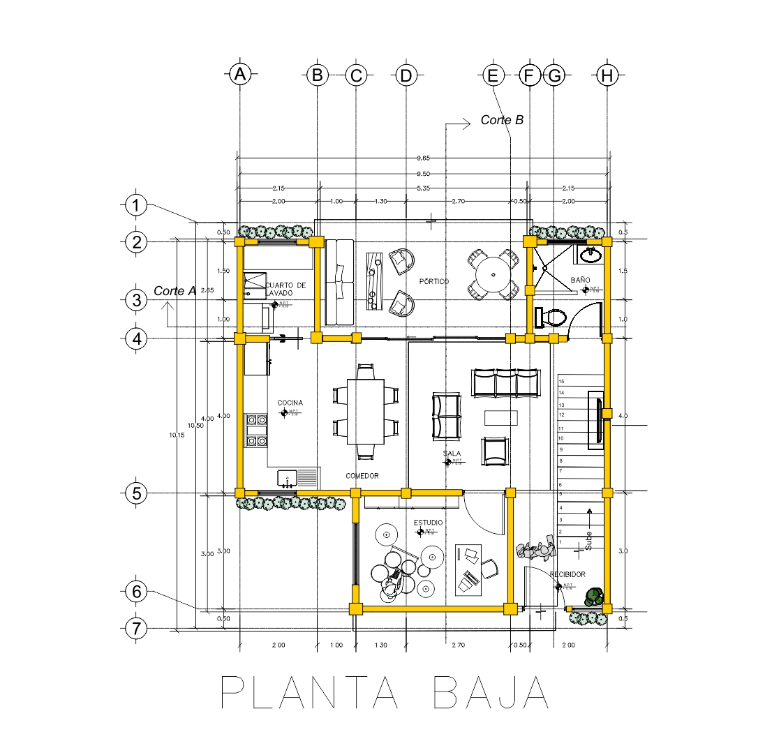 Plano de planta baja Proyecto Casa del Árbol