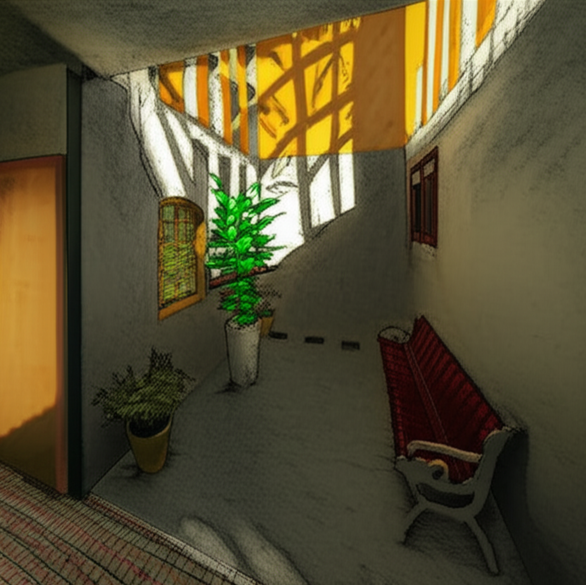 Detalle jardin interior Proyecto Casa Jardin