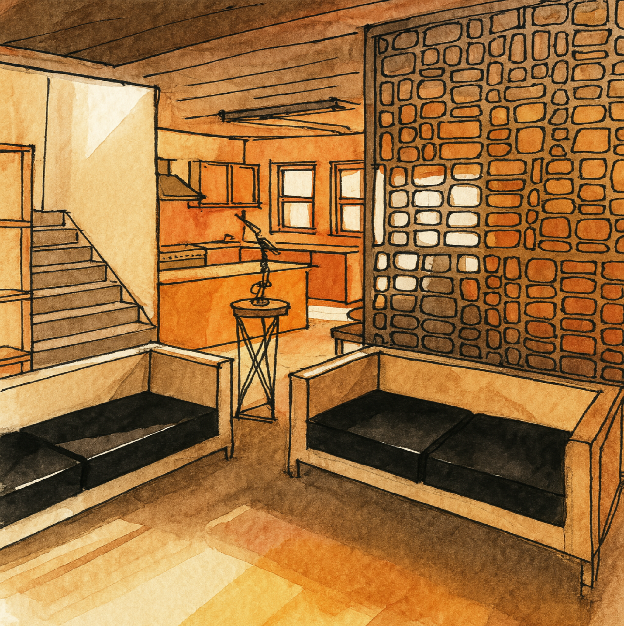 Render del interior del Proyecto Casa Jardin