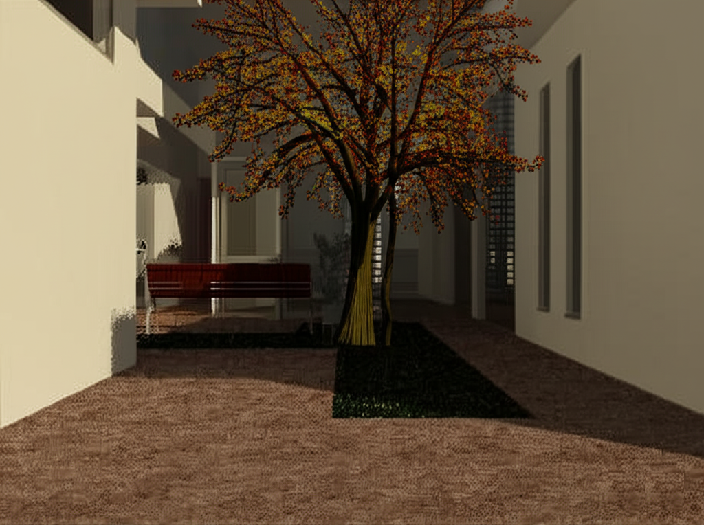 Jardín interior de descanso