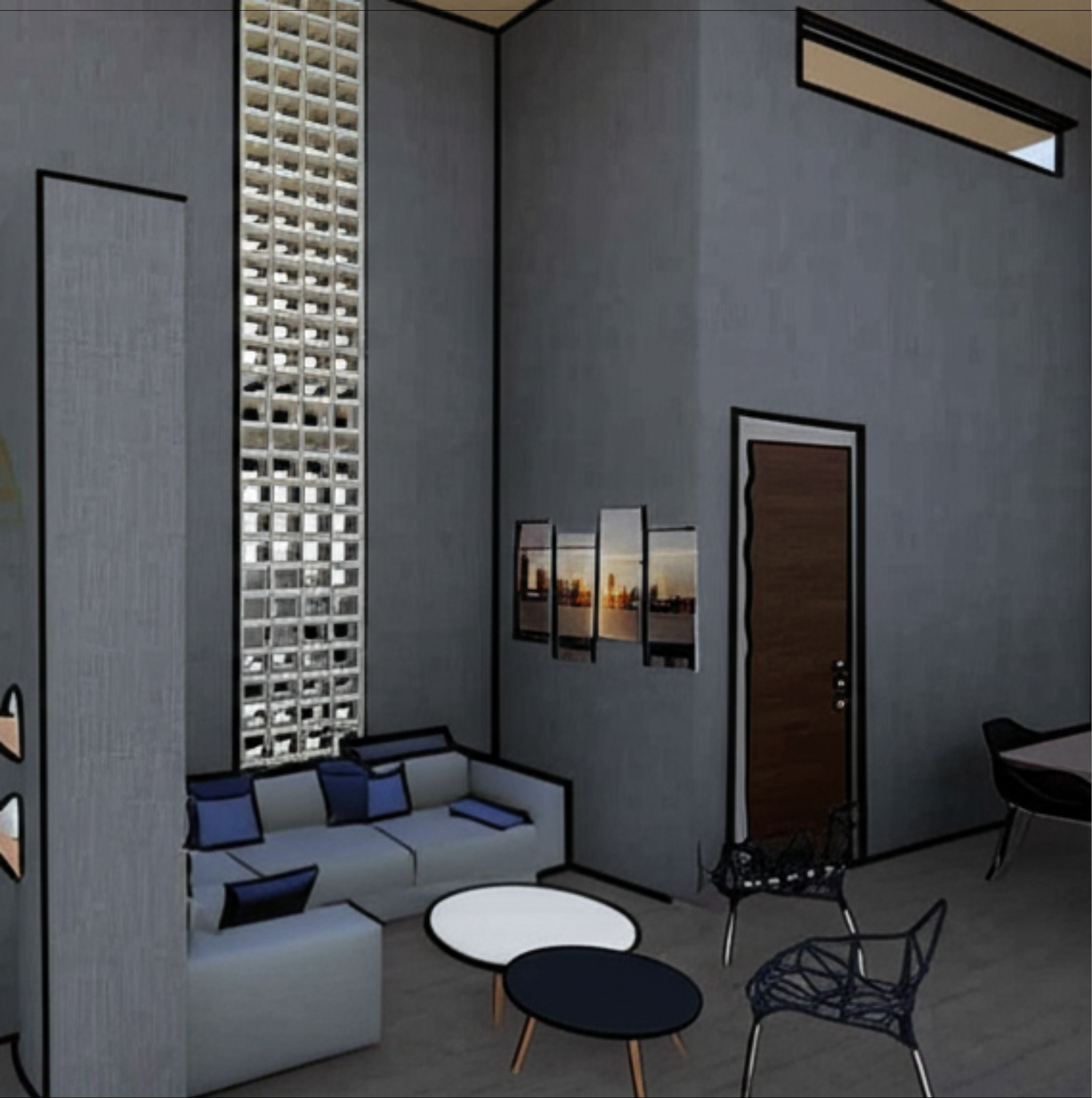 Comedor en PB Lucernario Xochimilco